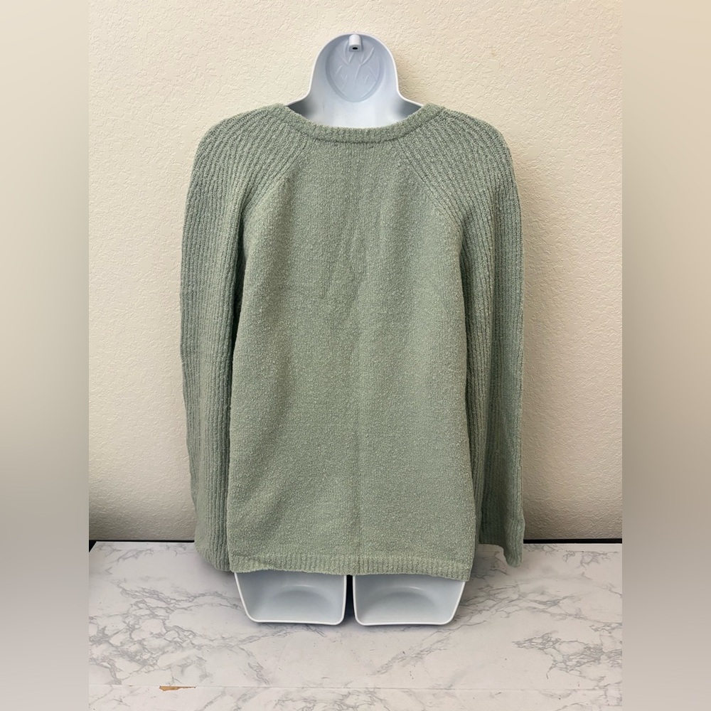 INC Womens Sz M Green Long Sleeve Top Sweater Terry Cloth Cotton Pullover - Picture 4 of 6